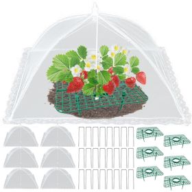 6 Sets Strawberry Supports with 24 Ground Nails Square Strawberry Growing Support Stakes Reusable Cloche Dome for Outdoor Garden Vegetable