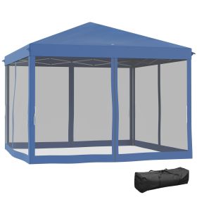 Outsunny 10' x 10' Pop Up Canopy Tent with Netting, Instant Gazebo, Ez up Screen House Room with Carry Bag, Height Adjustable, for Outdoor, Garde