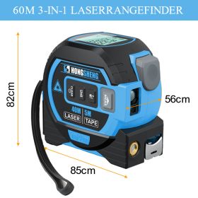 3 In 1 Laser Tape Measure Meter Infrared High-precision Intelligent Electronic Ruler 40/60m Laser Tape Building Distance Meters (Color: 3 In 1 Laser- 60m2, Ships From: China)