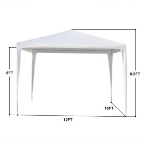 10x10 Feet Black Outdoor Pergola - Durable iron pipe frame and waterproof PE fabric portable and easy to install perfect for patio vacations fest (Style: Barefoot, Color: White)