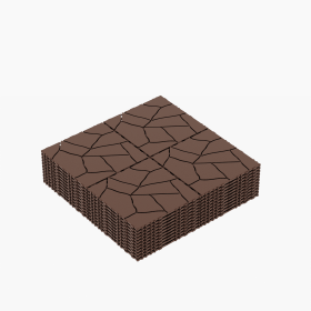 11.81"x11.81"x0.79"Grey & Brown Colors - Stylish Interlocking Flooring (Color: Brown)