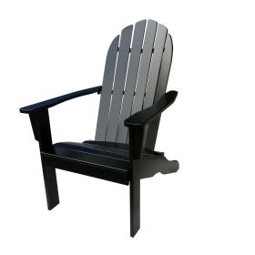 Wood Outdoor Adirondack Chair (Color: Black)